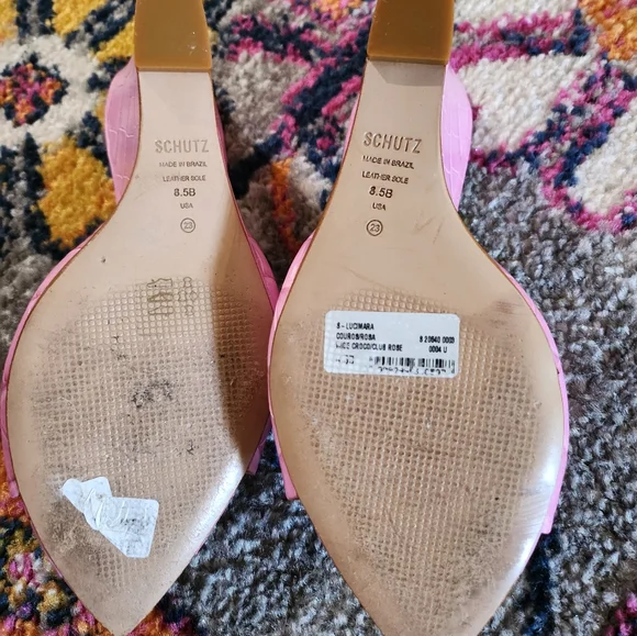 Schutz Croc-Embossed Lucimara Wedge Sandals - Picture 5 of 6